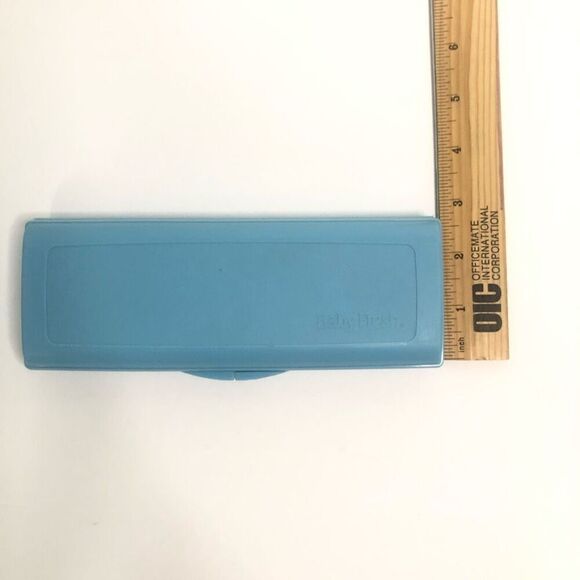 baby fresh wipe container travel size case blue Scott 80'S vintage prop - Picture 3 of 6